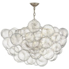 Product photo of the Talia Eight Light Chandelier in Burnished Silver Leaf and Clear Swirled Glass ( SKU# JN 5112BSL/CG )
