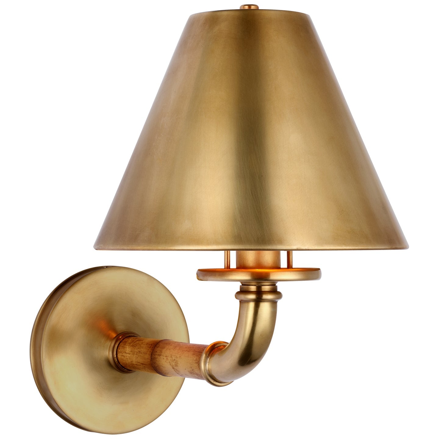 Product photo of the Dalfern LED Wall Sconce in Waxed Bamboo and Natural Brass ( SKU# RL 2680WB/NB-NB )