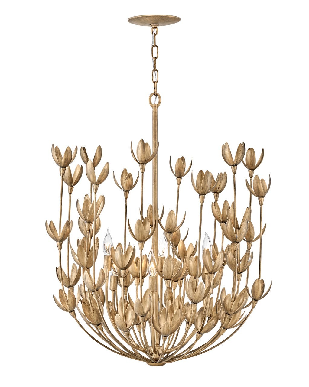 Product photo of the Flora LED Chandelier in Burnished Gold ( SKU# 30016BNG )