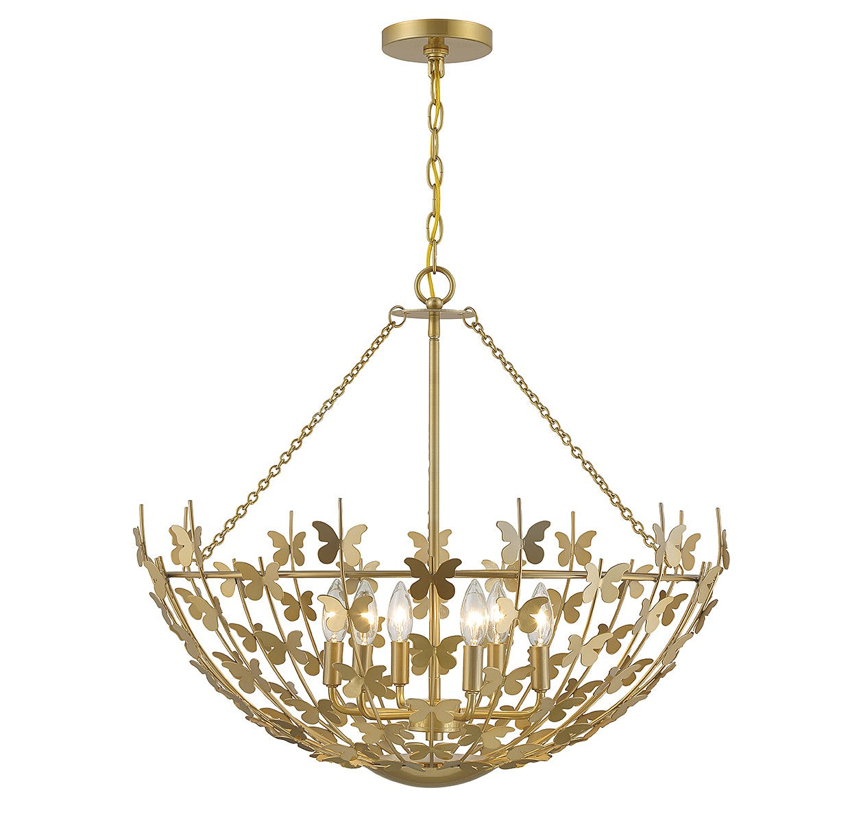 Product photo of the Birch Six Light Pendant in Burnished Brass ( SKU# 7-4199-6-171 )