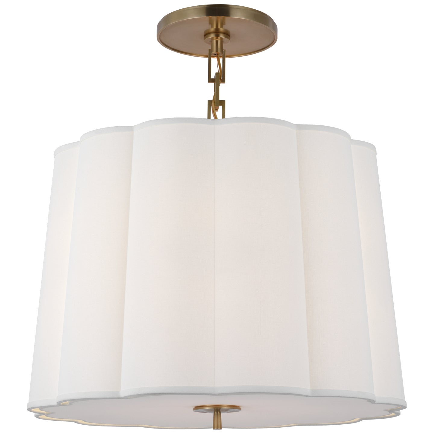 Product photo of the Simple Scallop Five Light Hanging Lantern in Soft Brass ( SKU# BBL 5015SB-L )