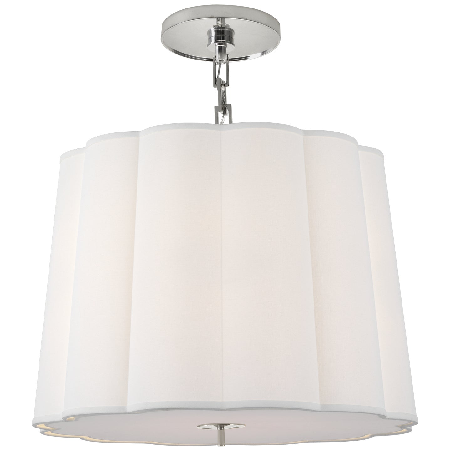 Product photo of the Simple Scallop Five Light Hanging Lantern in Soft Silver ( SKU# BBL 5015SS-L )
