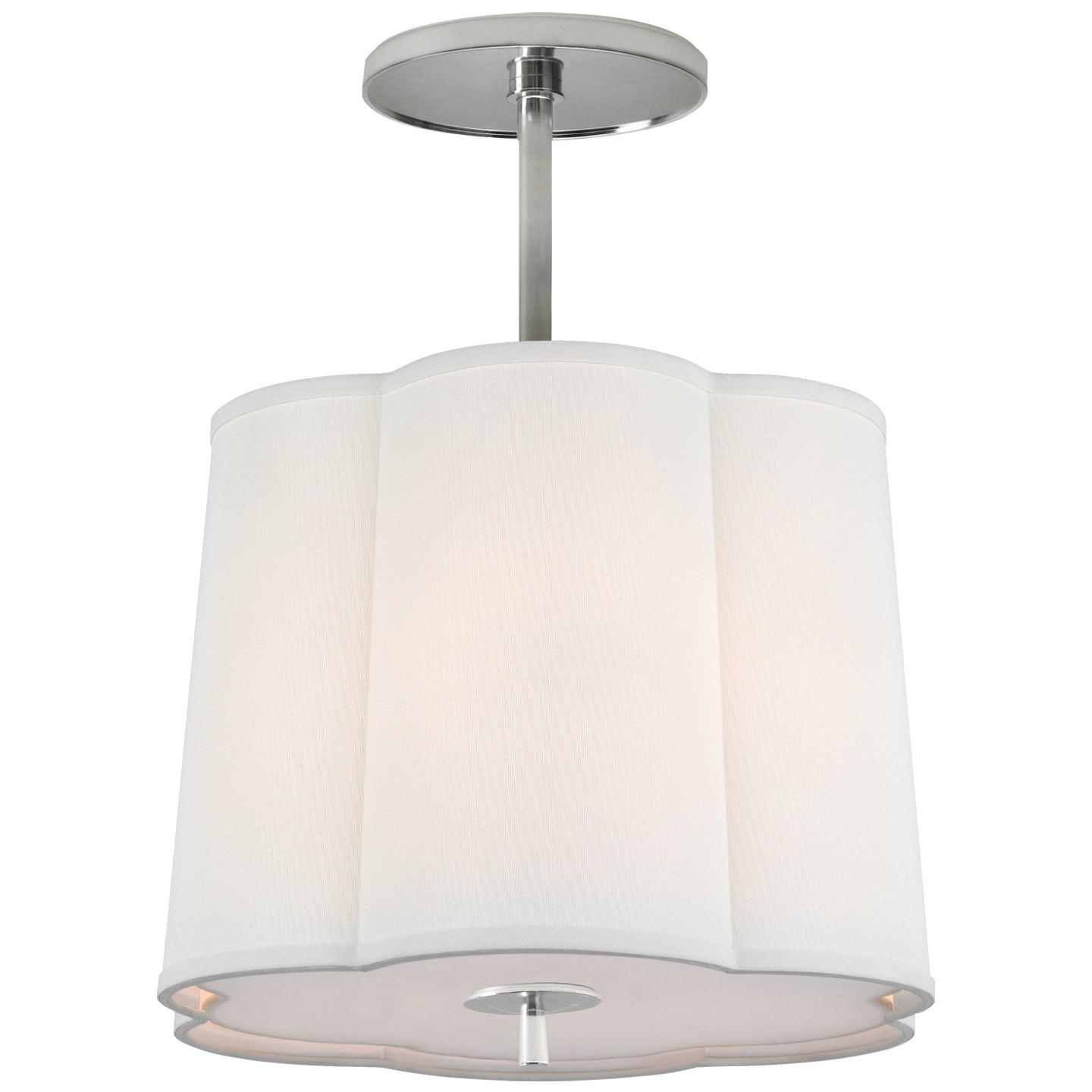 Product photo of the Simple Scallop Three Light Hanging Lantern in Soft Silver ( SKU# BBL 5016SS-L )