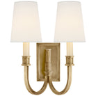Product photo of the Modern Library Two Light Wall Sconce in Hand-Rubbed Antique Brass ( SKU# TOB 2328HAB-L )