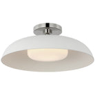 Product photo of the Cyrus LED Flush Mount in Polished Nickel and White ( SKU# AL 4040PN/WHT-WG )