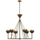 Product photo of the Alberto LED Chandelier in Antique Bronze Leaf ( SKU# JN 5008ABL )