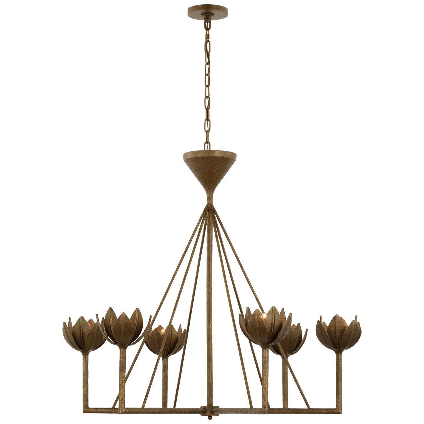 Product photo of the Alberto LED Chandelier in Antique Bronze Leaf ( SKU# JN 5008ABL )