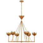 Product photo of the Alberto LED Chandelier in Antique Gold Leaf ( SKU# JN 5008AGL )