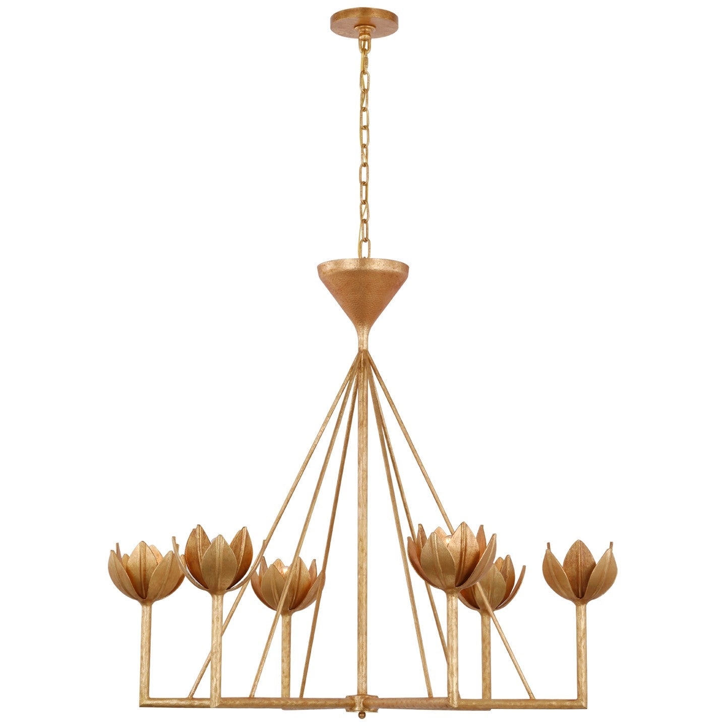 Product photo of the Alberto LED Chandelier in Antique Gold Leaf ( SKU# JN 5008AGL )