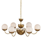 Product photo of the Mirasole Six Light Chandelier in Contemporary Gold Leaf/Gold/White ( SKU# 9000-1096 )