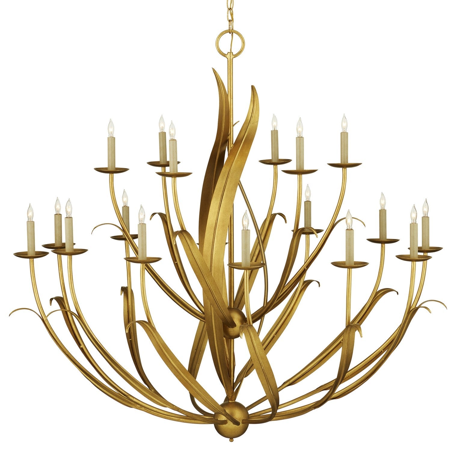 Product photo of the Menefee 18 Light Chandelier in Antique Gold Leaf ( SKU# 9000-1107 )