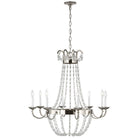 Product photo of the Paris Flea Market Eight Light Chandelier in Polished Nickel ( SKU# CHC 1408PN-SG )