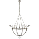 Product photo of the Alonzo LED Chandelier in Burnished Silver Leaf and Clear Glass ( SKU# JN 5150BSL/CG )