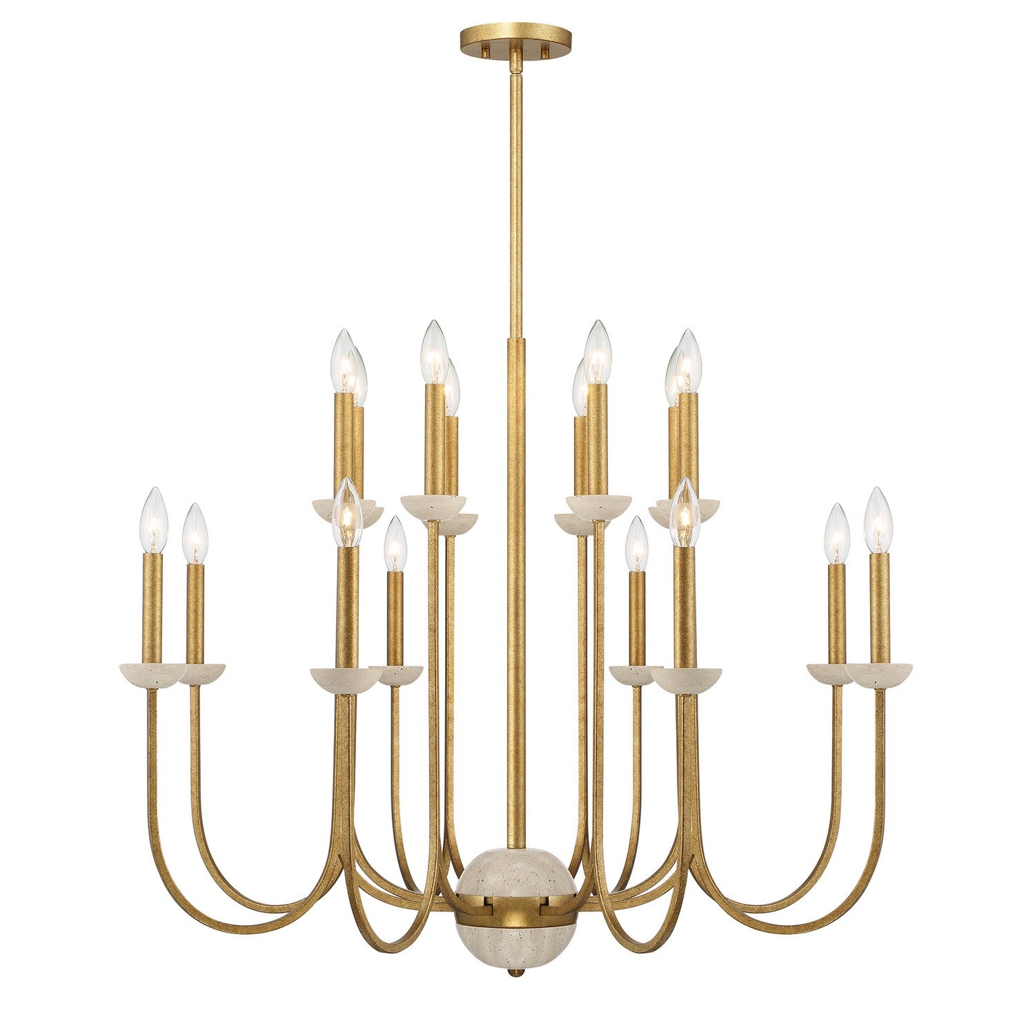 Product photo of the Oakhurst 16 Light Chandelier in Antique Gold ( SKU# 1-2296-16-262 )