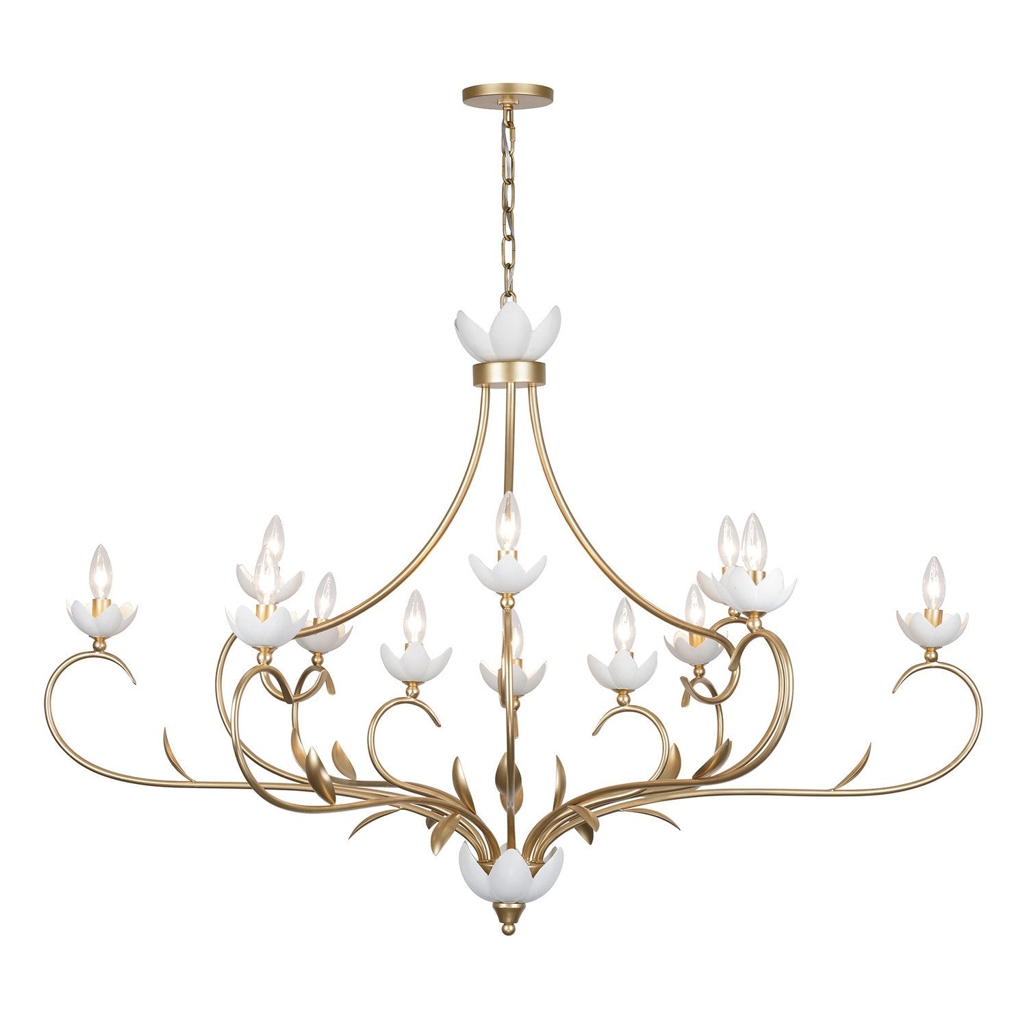 Product photo of the Muse 12 Light Chandelier in French Gold/White Cashmere ( SKU# 1-5186-12-59 )