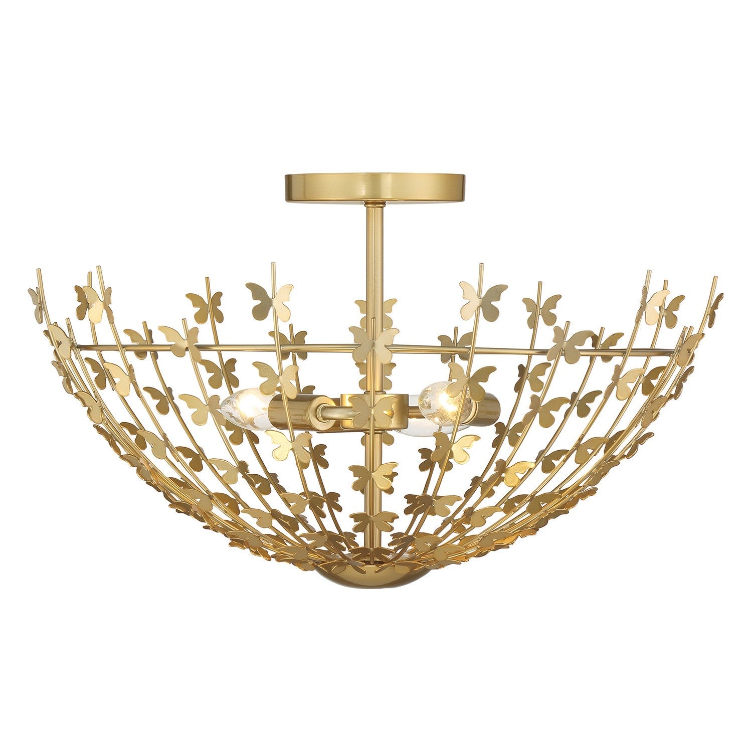 Product photo of the Birch Three Light Semi-Flush Mount in Burnished Brass ( SKU# 6-4198-3-171 )