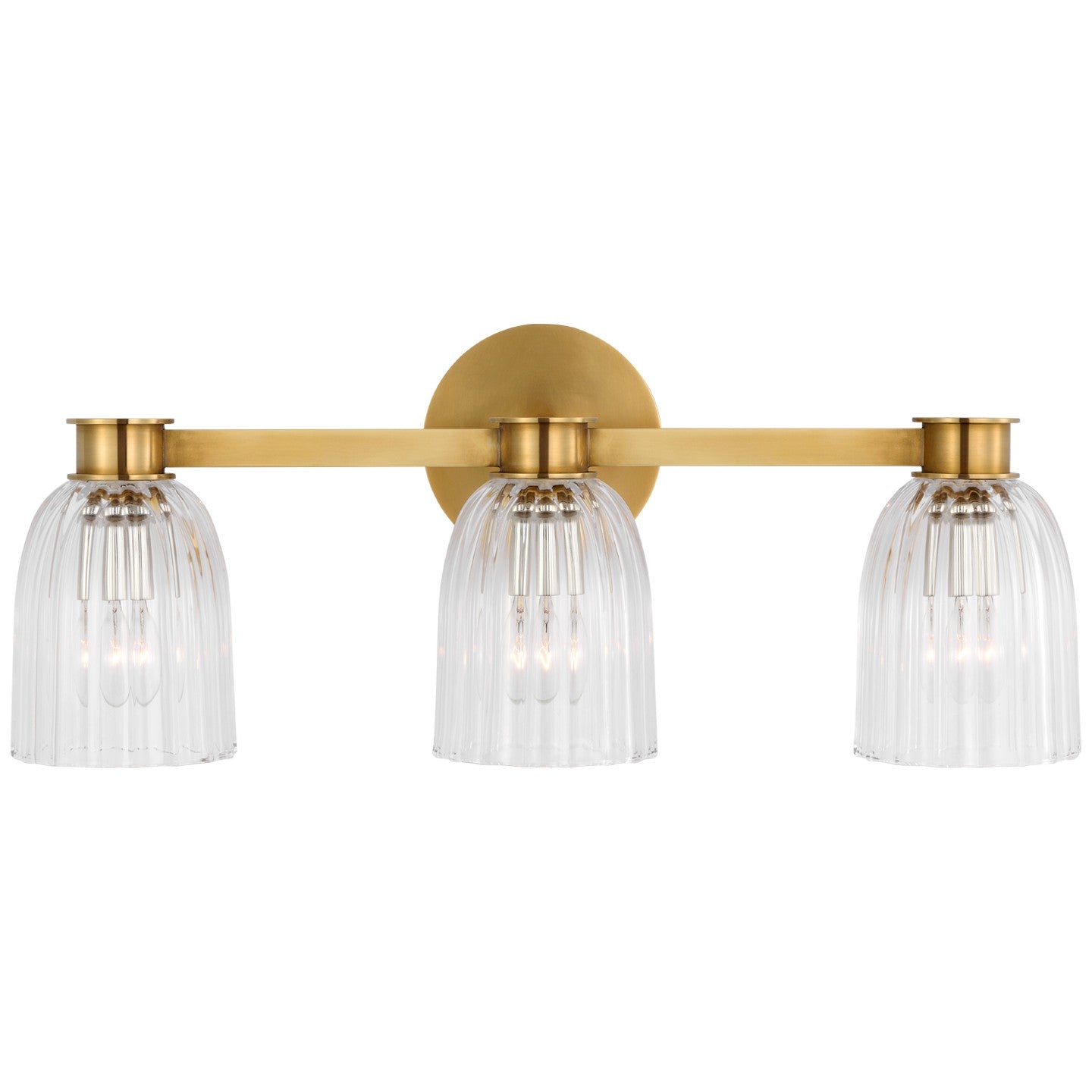 Product photo of the Asalea LED Vanity Light in Hand-Rubbed Antique Brass ( SKU# ARN 2503HAB-CG )