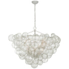 Product photo of the Talia LED Chandelier in Plaster White and Clear Swirled Glass ( SKU# JN 5122PW/CG )