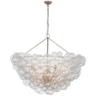 Product photo of the Talia LED Chandelier in Burnished Silver Leaf and Clear Swirled Glass ( SKU# JN 5123BSL/CG )