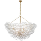 Product photo of the Talia LED Chandelier in Gild and Clear Swirled Glass ( SKU# JN 5123G/CG )