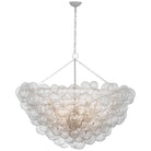 Product photo of the Talia LED Chandelier in Plaster White and Clear Swirled Glass ( SKU# JN 5123PW/CG )