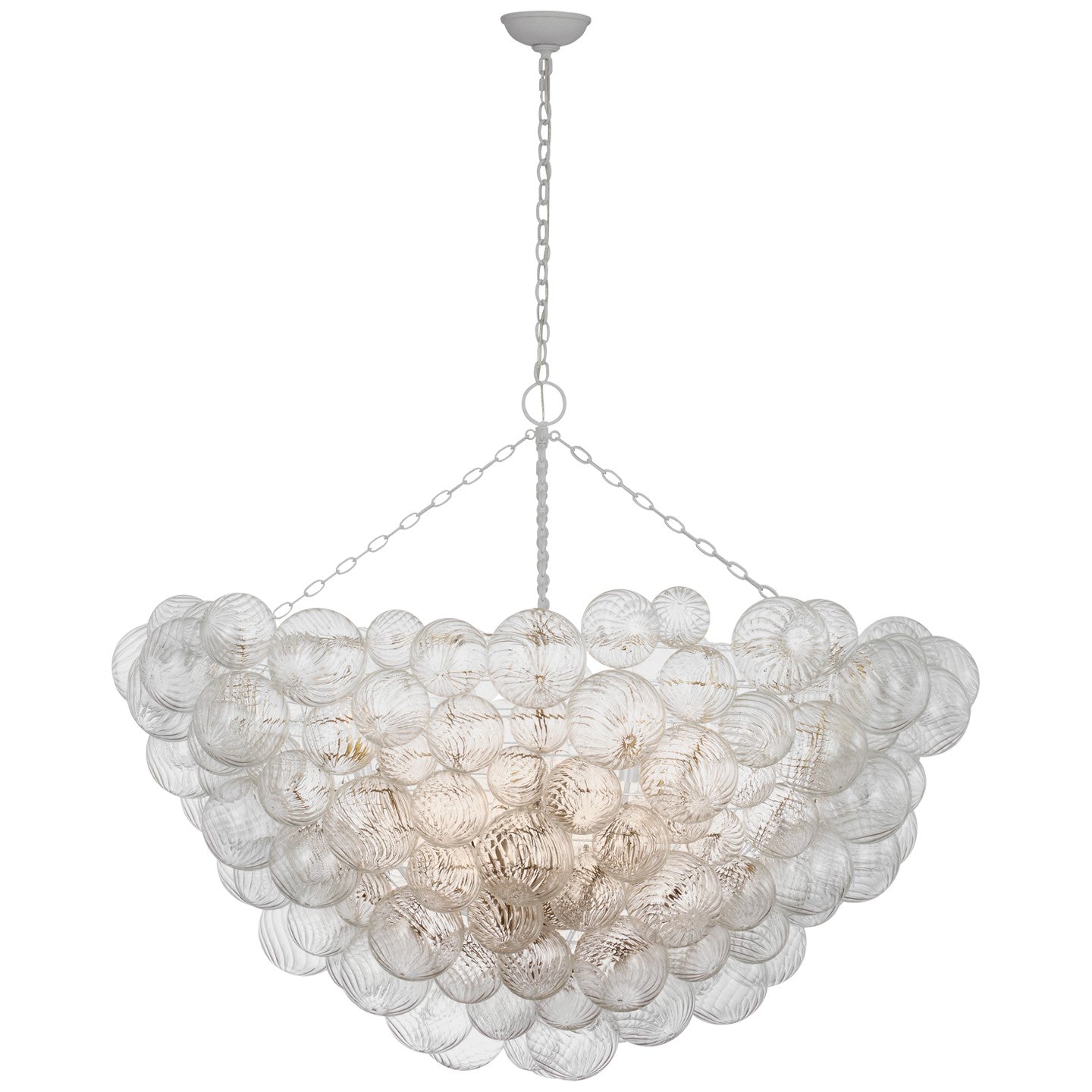 Product photo of the Talia LED Chandelier in Plaster White and Clear Swirled Glass ( SKU# JN 5123PW/CG )