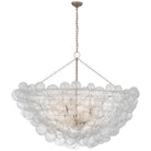 Product photo of the Talia LED Chandelier in Burnished Silver Leaf and Clear Swirled Glass ( SKU# JN 5124BSL/CG )