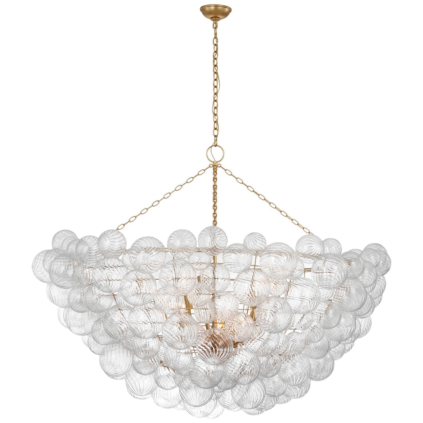 Product photo of the Talia LED Chandelier in Gild and Clear Swirled Glass ( SKU# JN 5124G/CG )