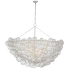 Product photo of the Talia LED Chandelier in Plaster White and Clear Swirled Glass ( SKU# JN 5124PW/CG )