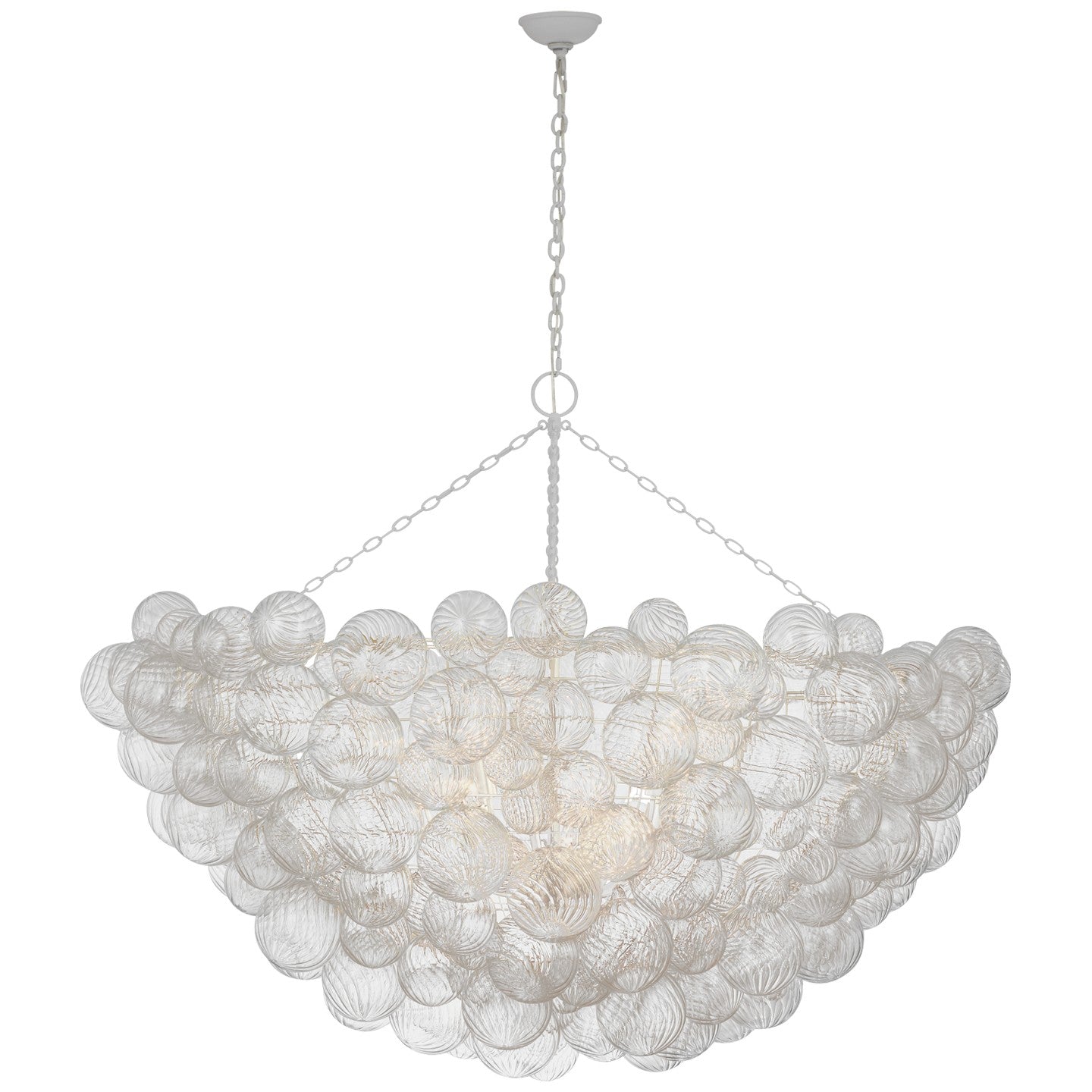 Product photo of the Talia LED Chandelier in Plaster White and Clear Swirled Glass ( SKU# JN 5124PW/CG )
