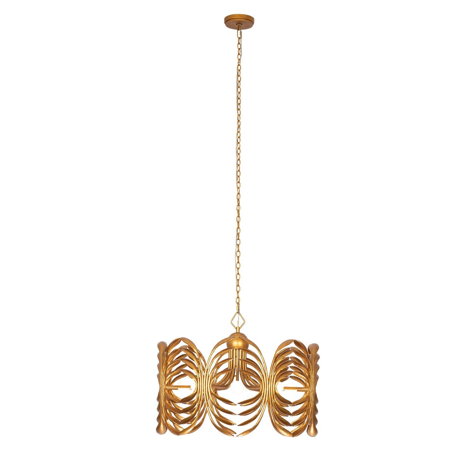 Product photo of the Botanica Eight Light Pendant in Warm Gold ( SKU# 523858WGL )