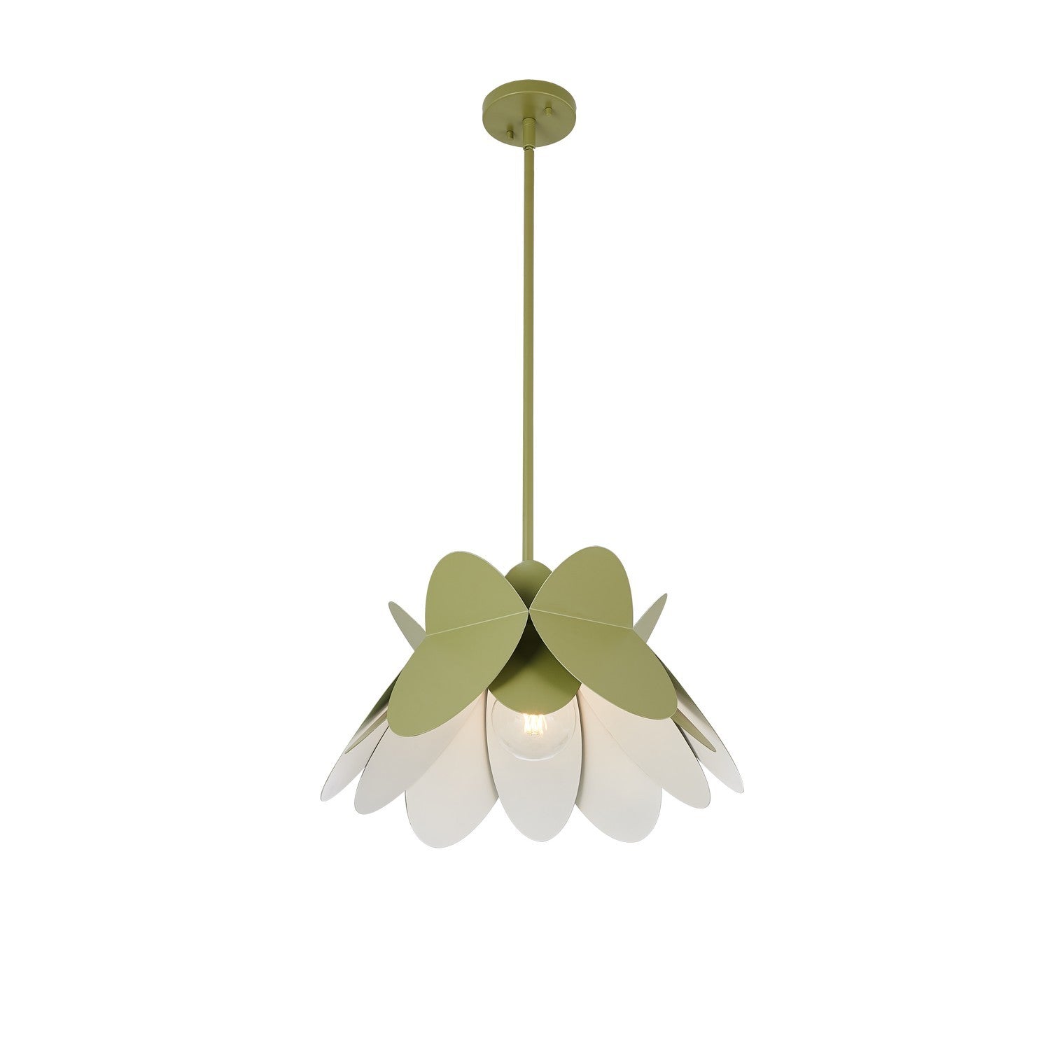 Product photo of the Flor One Light Pendant in White and Green ( SKU# 517055WG )