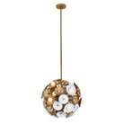 Product photo of the Damask 15 Light Semi Flush/Convertible in White and Vintage Brass ( SKU# 520355WVB )