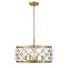 Product photo of the Bailey Four Light Convertible Semi-Flush /Pendant in Warm Brass ( SKU# 6-8410-4-322 )