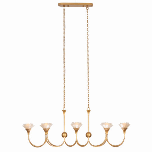 Product photo of the FLORA Eight Light Island Pendant in Modern Gold ( SKU# 525361MG )