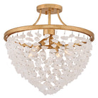 Product photo of the Myra LED Semi-Flush Mount in Distressed Brass ( SKU# FR41593DA )