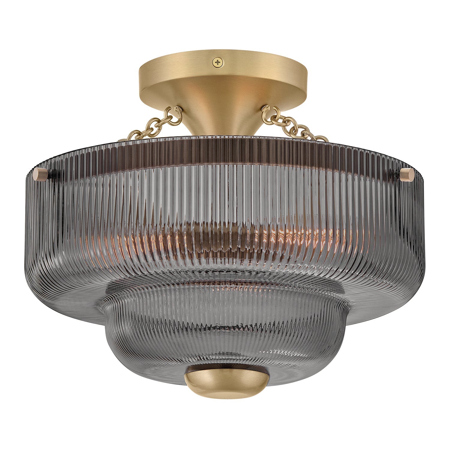 Product photo of the Adella LED Semi-Flush Mount in Lacquered Brass ( SKU# 48571LCB-SM )