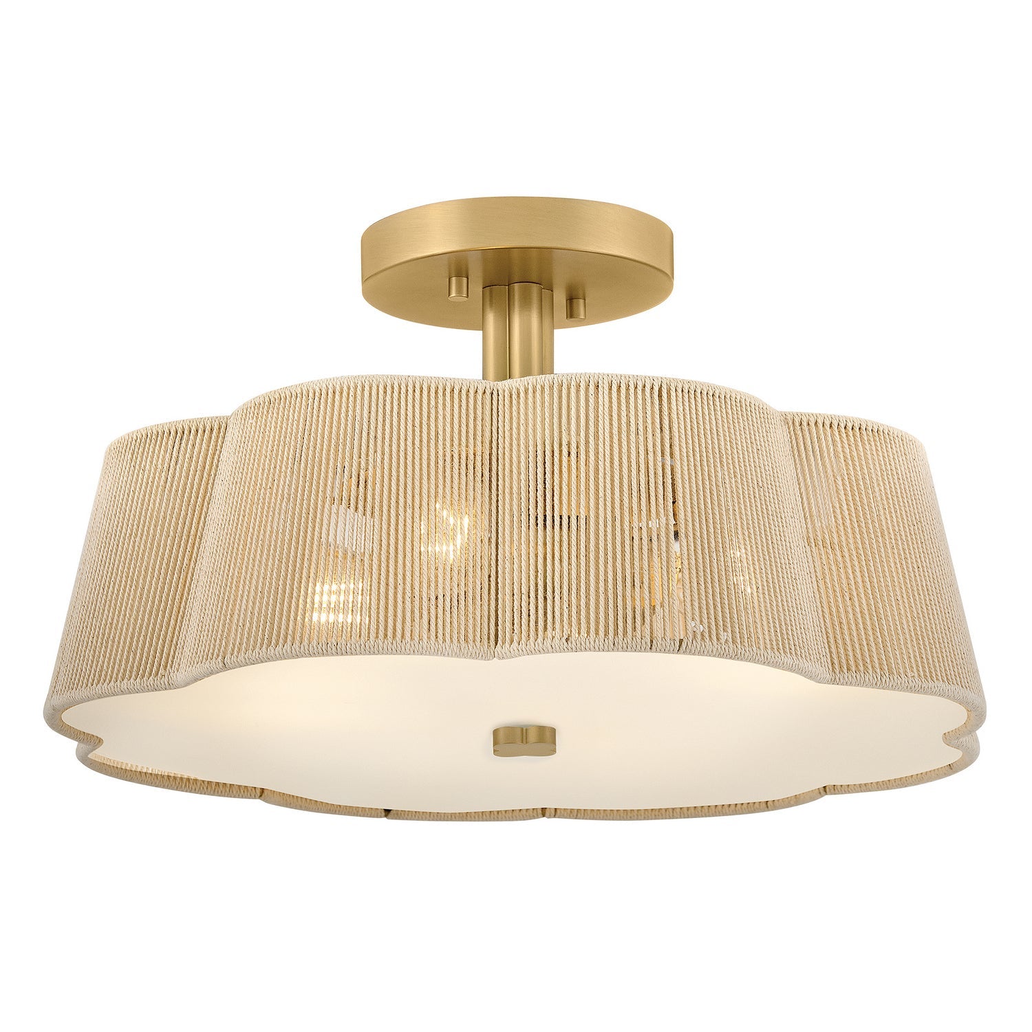Product photo of the Sasha LED Semi-Flush Mount in Lacquered Brass ( SKU# 48583LCB )