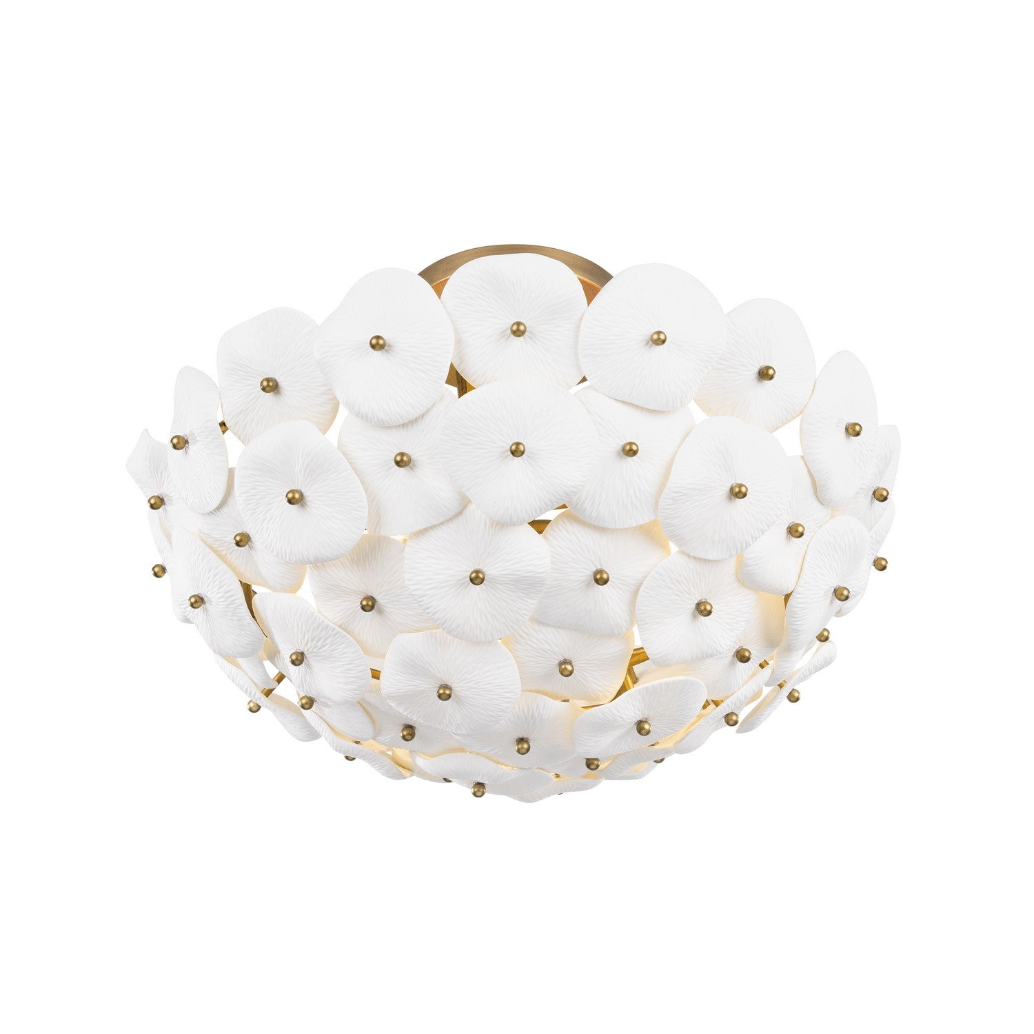 Product photo of the Coastlyn Three Light Semi-Flush Mount in Legacy Brass ( SKU# N1823-732 )