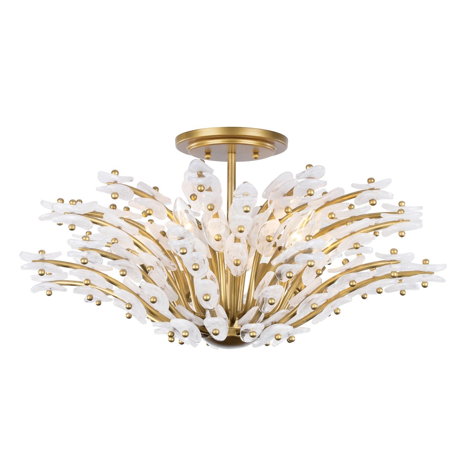 Product photo of the Sorra Six Light Semi-Flush Mount in Painted Legacy Brass ( SKU# N3406-870 )