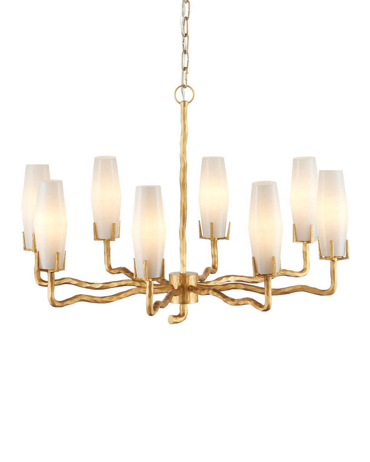 Product photo of the Mathilda Eight Light Chandelier in White/Matte Gold ( SKU# 9000-1285 )