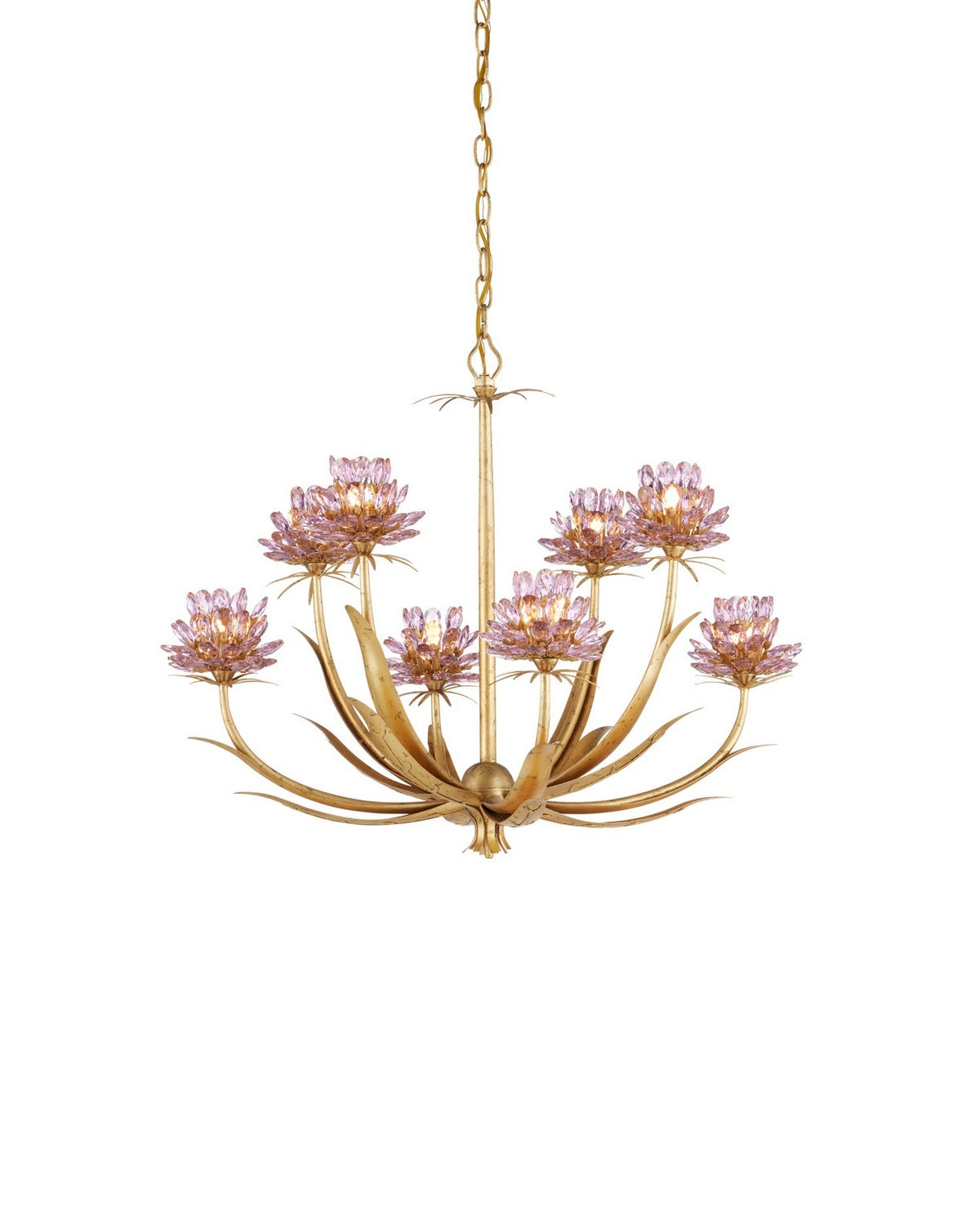 Product photo of the Marilee Eight Light Chandelier in Pink/Dutch Gold Leaf ( SKU# 9000-1306 )