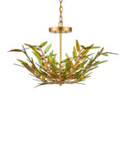 Product photo of the Babylon Six Light Pendant in Green/Contemporary Gold Leaf/Contemporary Gold ( SKU# 9000-1309 )