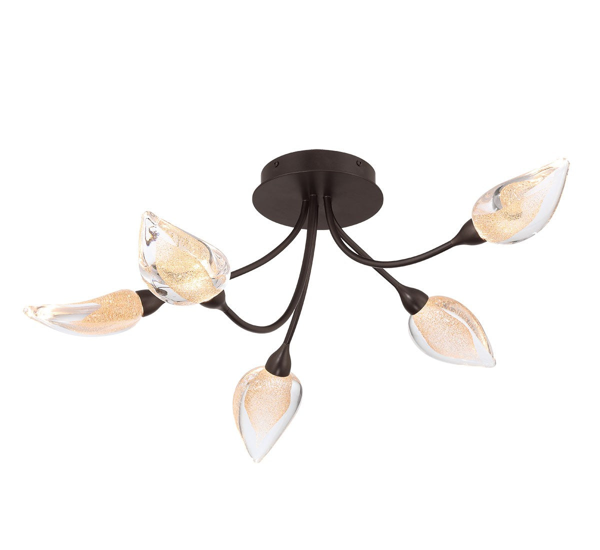 Product photo of the Modena LED Ceiling Mount in Black with gold accent ( SKU# 12309-043 )