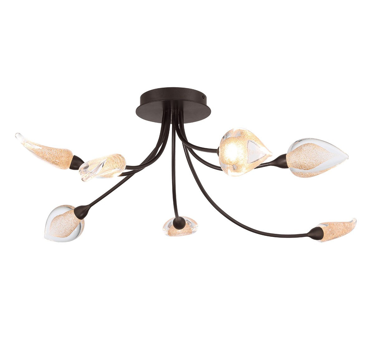 Product photo of the Modena LED Ceiling Mount in Black with gold accent ( SKU# 12310-043 )
