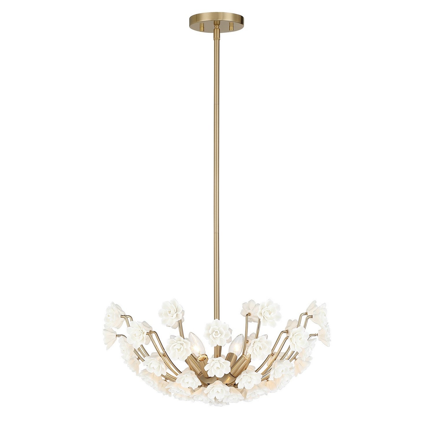 Product photo of the Flores Four Light Chandelier in Noble Brass ( SKU# 1-2500-4-127 )