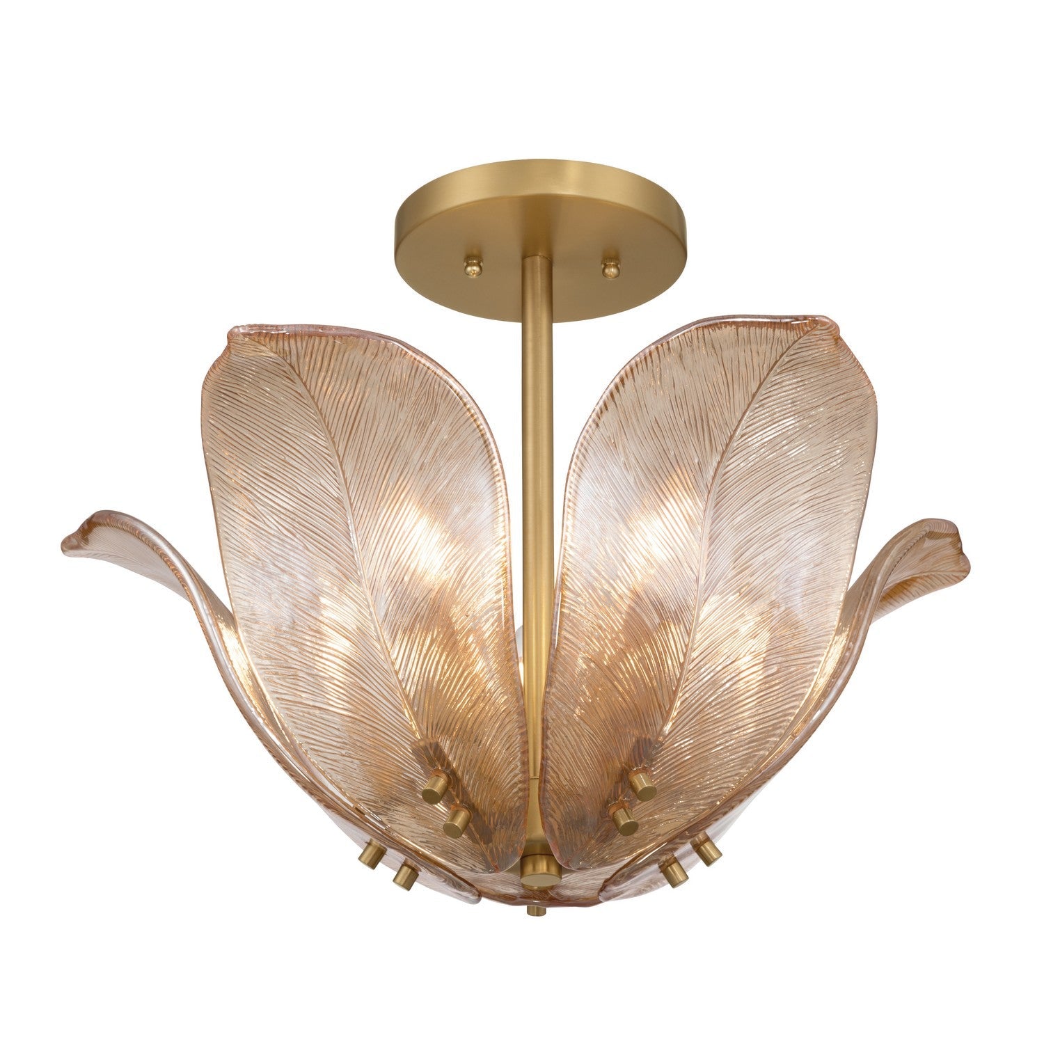 Product photo of the Orchid Five Light Semi-Flush Mount in Legacy Brass ( SKU# N2214-A-732 )