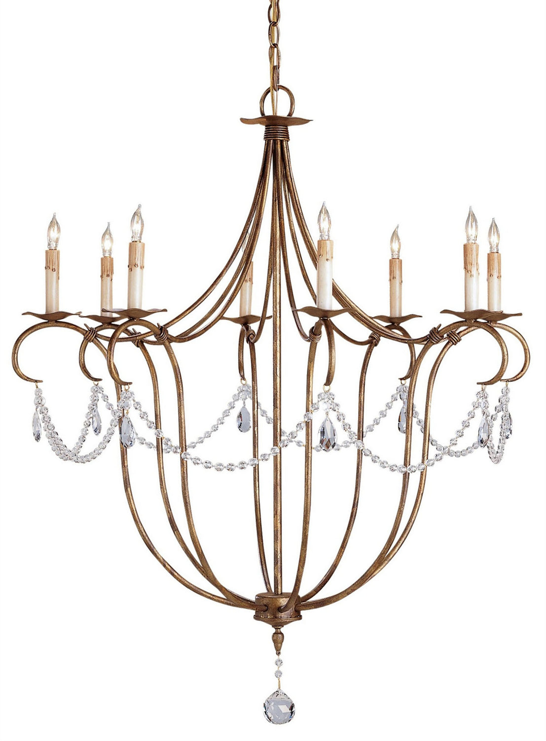 Product photo of the Crystal Lights Eight Light Chandelier in Rhine Gold ( SKU# 9881 )