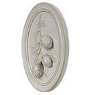 Decorative wall plaque with fruit design on a white background