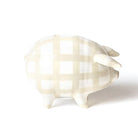 White ceramic piggy bank with a textured surface on a white background